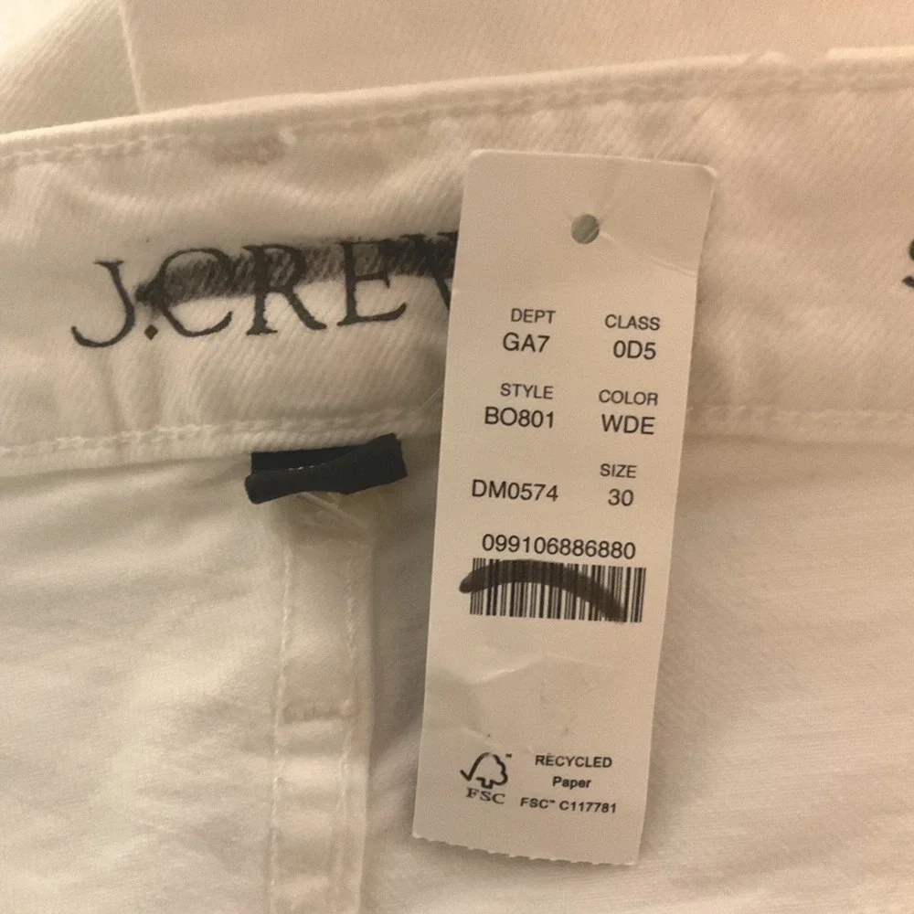 J. Crew Women's Skinny High Rise Stylish Trendy Flared Leg Pants White Sz 30 NWT